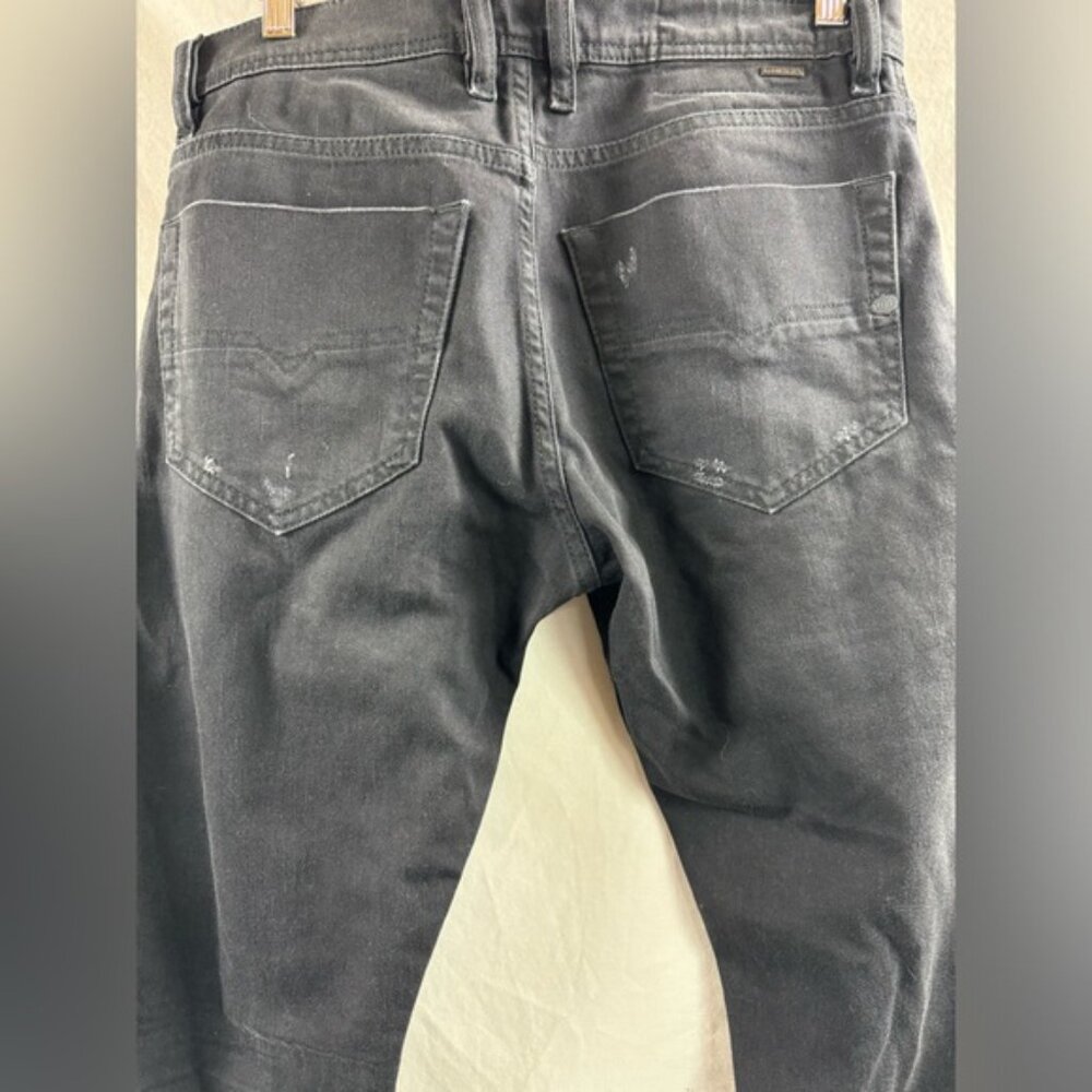 Diesel Jeans Mens Blue Tepphar Slim Carrot Button Fly Distressed Black - Picture 4 of 5